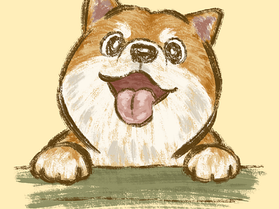 Happy Shiba Inu animal character dog illustration pet puppy