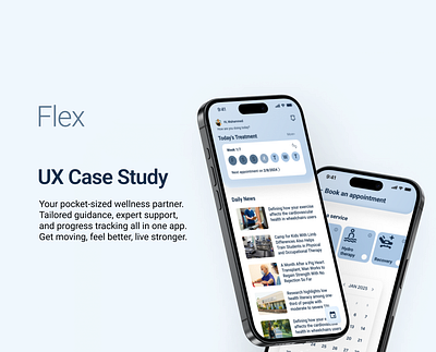 UX case study - Flex app app branding case study clinic design figma graphic design illustration logo medical mobile app ui user experience user interface ux ux case study