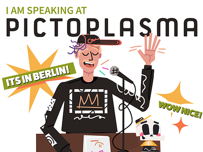 Pictoplasma animation boston character character design illustration illustrator microphone pictoplasma simple speaking speech talk vector