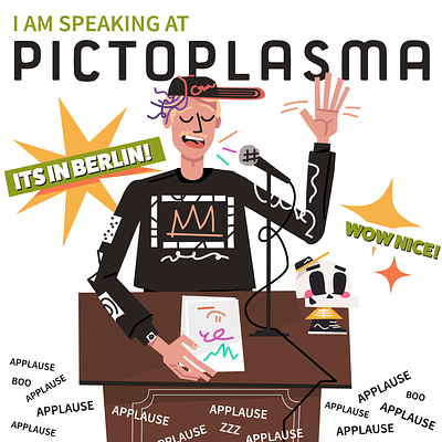 Pictoplasma animation boston character character design illustration illustrator microphone pictoplasma simple speaking speech talk vector