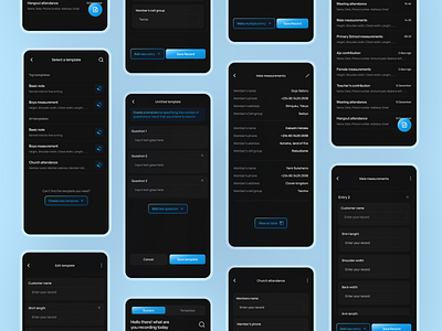 Roster.app - Create notes with premade templates app dark mode note note app ui ui design