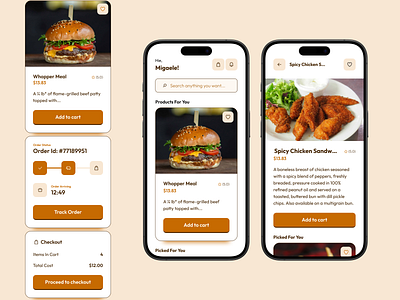 Food Ordering App design e commerce food illustration mobile online order ui