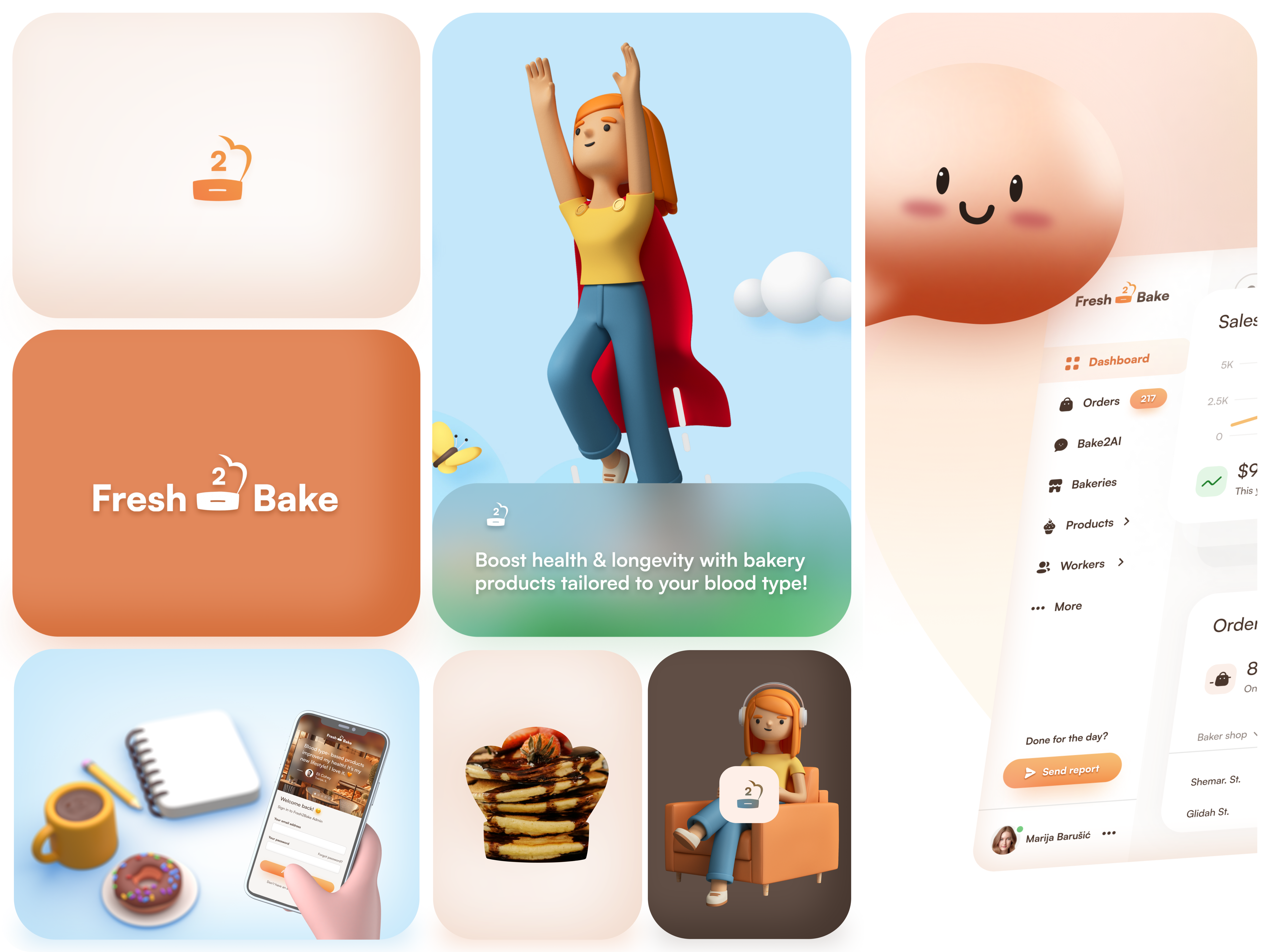 UX/UI Case Study - 'Fresh2Bake' Bakery Web App 3d casestudy graphic design logo ui