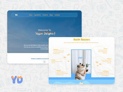 Yogurt Delights - UI Website Concept Design branding concept cute design figma graphic design illustration simple style ui uiux website yogurt