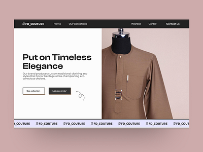 FD Couture - Fashion landing page brutalism fashion landing page web design