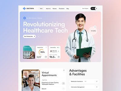 Doctopia - Healthcare Landing Page agency clinic company doctor elementor healthcare hospital landing page shopify template theme treatment ui webflow website wordpress