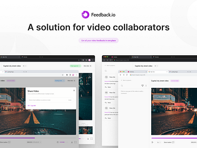 Feedback.io - Receive concise feedback on video work saas ui video editing web web app web design