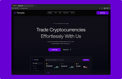 Panoptic - Website Redesign crypto crypto landing page design finance hero section landing page ui uiux design web3 web3 design web3 hero section design web3 landing page