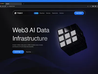 PublicAI - Website Redesign ai ai hero section ai landing page artificial intelligence design hero section ui web3 web3 design wrb3 hero section