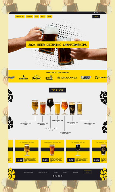 2024 Beer Drinking Championships Landing Page beer figma ui ui design ux ux design web design