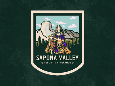 Sapona Valley branding forest golden graphic design illustration logo mountain resort