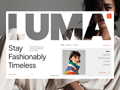 Fashion website - Luma brand clothing design e commerce fashion website hero section layout typography ui user interface ux web design website