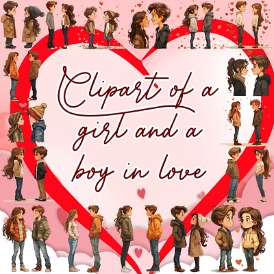 Clipart of a girl and a boy in love art boy clipart couple couples clipart cute girl girl and boy graphic art graphic design happiness happy valentine illustration love relationship romance sweet together valentine valentine day