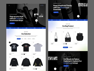 Fashion Streetwear Website apparel bag cloth clothes clothing ecommerce fashion homepage landing page merch online shop online store pants shop streetwear tshirt ui uiux web design website