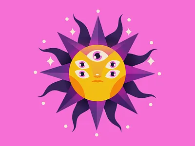 The psychedelic view character characters design dribbble illustration illustrator sun vector