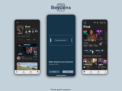 Beycons - Streaming Live App app asmr chat design game gaming illustration live logo real time streaming app streaming video ui