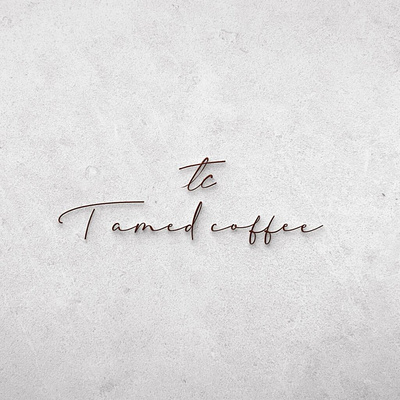 TAMED COFFEE / CAFE LOGO cafe coffee italic logo wordmark