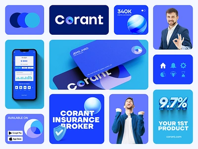 Corant - Branding for Insurance Broker abstract o app logo branding creative finance logo identity design insurance broker letter o logo logo logo design logo designer logomark logos logotype memorable logos modern logo negative space shield logo typography visual identity