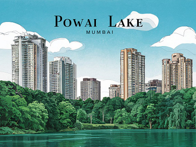 Mumbai Powai Lake Digital Art artworks concept art fan art fanartwork handrawn india mumbai powailake vectorart