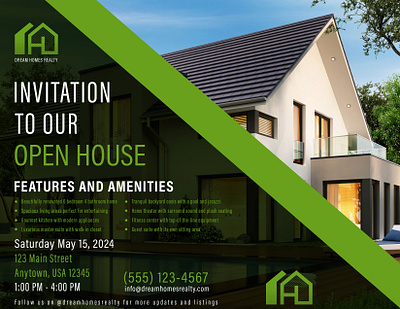 Dream Homes Realty: Open House Flyer branding design graphic design illustration logo typography ui vector