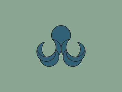 octopus logo blue sea branding design drinks elegant fish food graphic design illustration logo logo design minimalist ocean octopus restaurant river sea underwater vector water