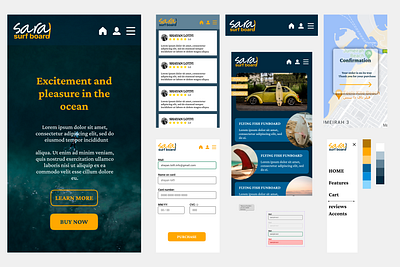 Sara Surf Board app ui