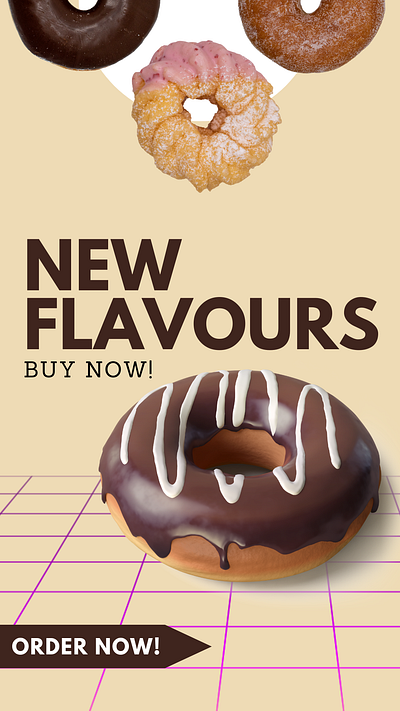 Donut advertisement advertisements animation design digital art donut ad donuts illustration marketing