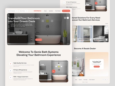 Bathroom Renovation Landing Page bathroom bathroom decoration clean design e commmerce website ecommerce home decoration home page landing page online sotre product profuct saas web webdesign website