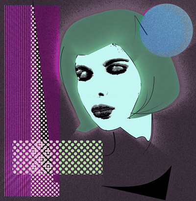 scratch - insomnia doodle doodle girl head illustration noise shunte88 vector