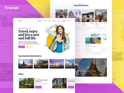 Travel Booking Landing Page Design convert figma to html figma to html psd to html psd to wordpress conversion