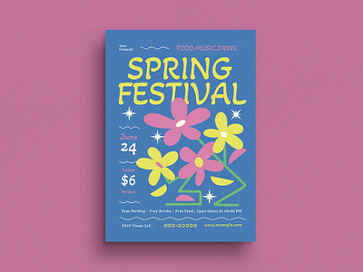 Spring Festival Event Flyer event festival flyer illustration party poster spring spring festival event flyer vector