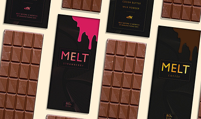 Melt Chocolate Bars branding chcolate chocolate packaging design graphic design illustration logo packaging typography