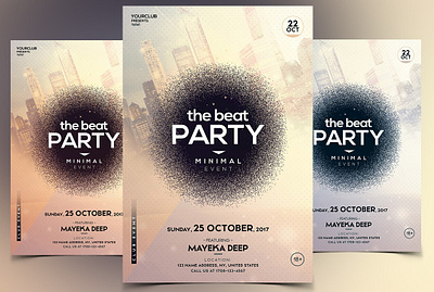 The Beat Minimal PSD Flyer beat minimal psd flyer club flyer event flyer template flyer poster psd flyer