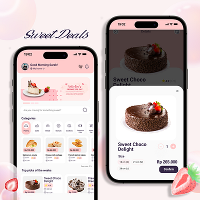 Designing Delight: Crafting the Sweet Deals Bakery App Interface app bakery branding design graphic design homepage illustration interface logo mobiledesign sweet ui ui design ux