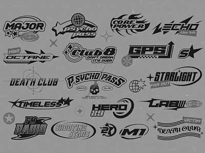 Y2K Titles 2024 branding cool elements graphic design logo pixflow retro shape titles trend typo typography ui y2k y2k elements y2k shapes y2ktitle