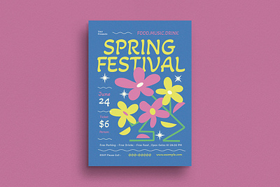 Spring Festival Event Flyer festival event floral illustration party poster spring spring festival event flyer vector