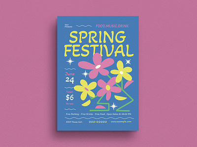 Spring Festival Event Flyer festival event floral illustration party poster spring spring festival event flyer vector