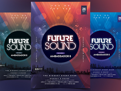 Future Sound PSD Flyer Template colorful flyer event flyer event party flyer flyer future sound psd flyer template photoshop flyers psd flyer templates