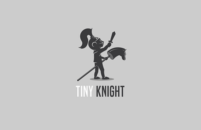 Tiny Knight boy care child childhood friendly funny hourse imagination imagine kid knight logo minimalistic modern nursary nursery playful ride simple sword