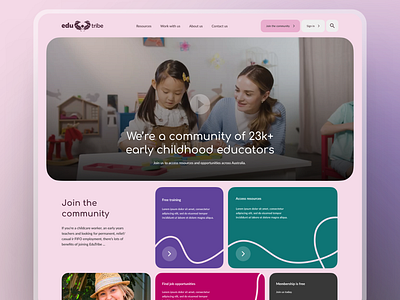 NFP Childcare educators australia branding childcare colorful design landing page nfp non for profit ui web design website