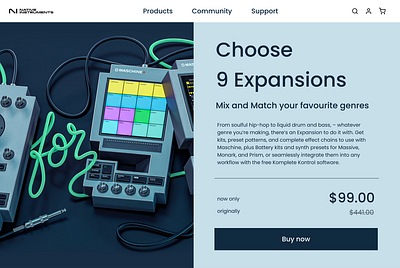 Redesign Native Instruments redesign uxgym uxui webdesign