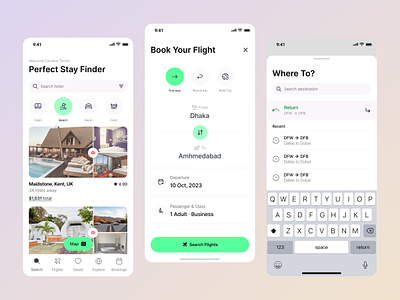UI exploration for an exciting new Travel app app app concept booking booking app branding design finder app flight search hotel interface layout minimal product design search travel travel app trending ui ux visual