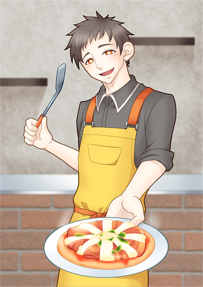 Skeb cooking illust illustration pizza