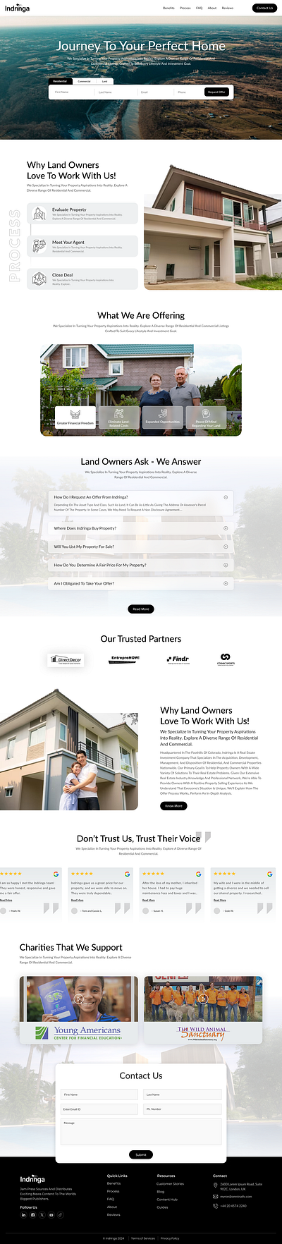 Web design for a Property Selling Agency land property webdesign