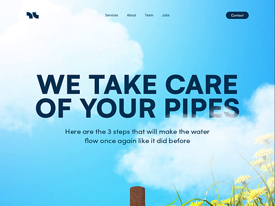 Progress bar using a pipe graphic to showcase the pipe repair pipe progress bar plumber website progress bar ui web web design website