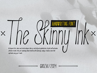 Skinny Ink - Handwriting Font font design handwriting ink font note font typeface typography