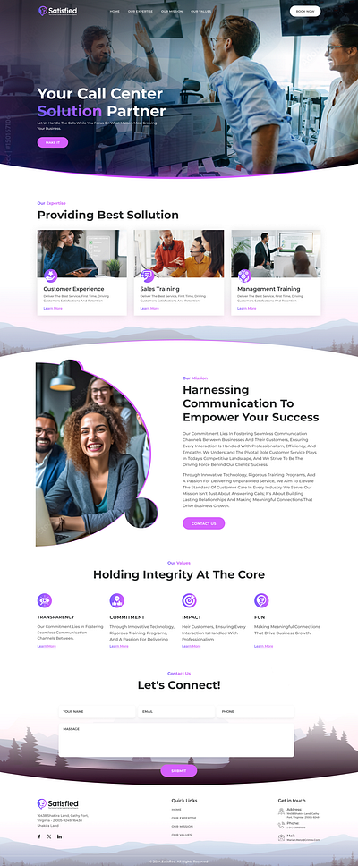 Homepage Redesign for a Call Center call center homepage uiux