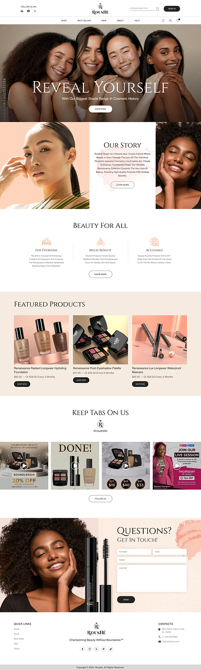 Beauty Product selling Company ecommerse uiux
