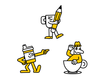 Bright Ideas Cafe Character Collection cafe cartoon cartoon logo character character design character logo coffee mascot mascot logo people