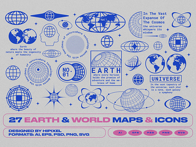 Earth & World Maps & Icons brutalism country earth geography globe hud icon map maps news planet scifi universe web world